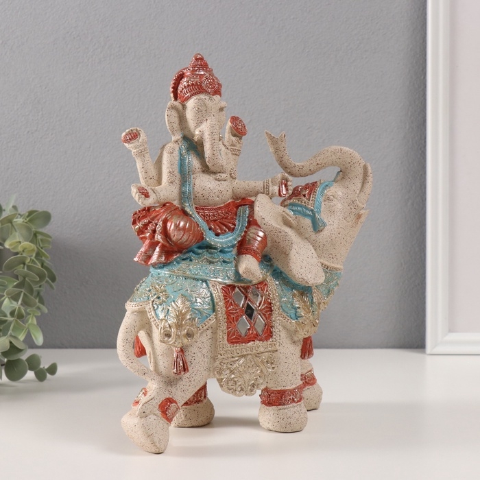 Сувенир полистоун Сувенир полистоун "Ганеша на слоне" песочный 10х20х26 см