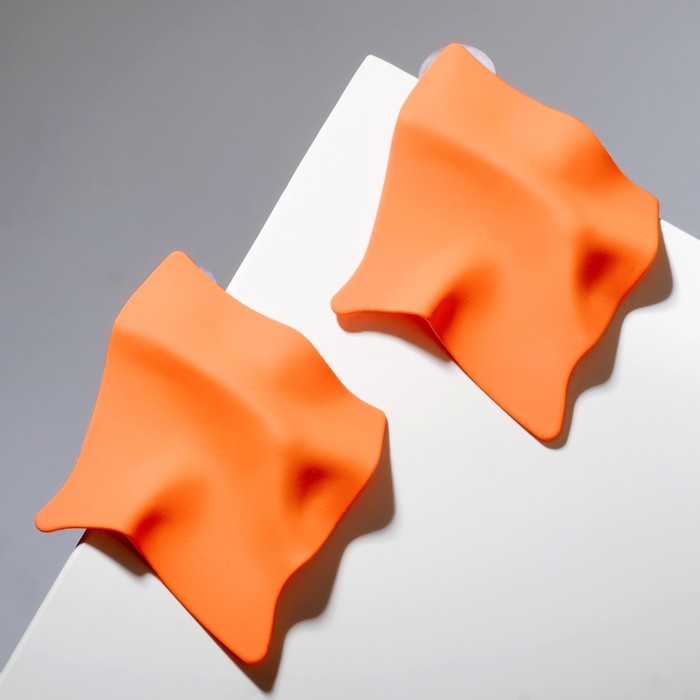 Серьги металл &laquo;Яркость&raquo; ромб, цвет оранжевый