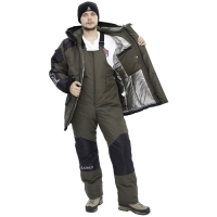 Костюм "ГОРКА Зимняя", taslan, размер 52, цвет хаки/чёрный