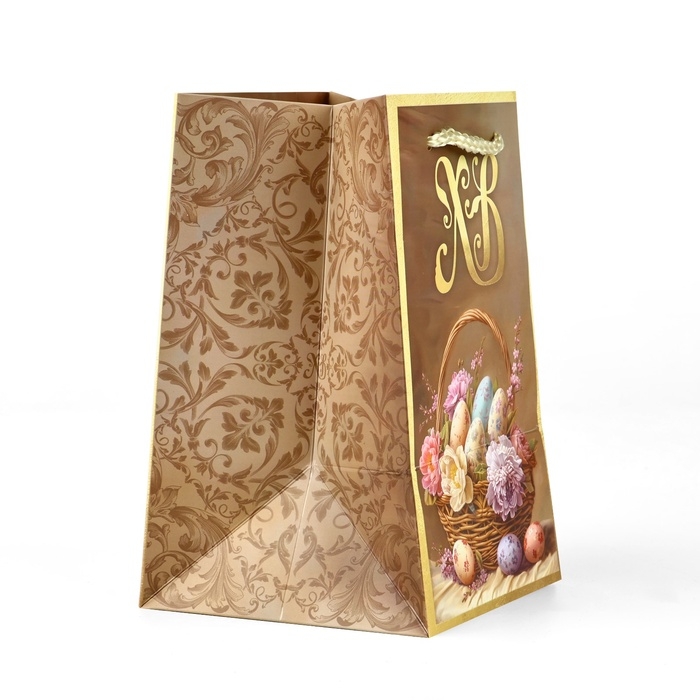Пакет подарочный под кулич &laquo;Пасха&raquo;, яйца, 10 &times; 16 &times; 10 см