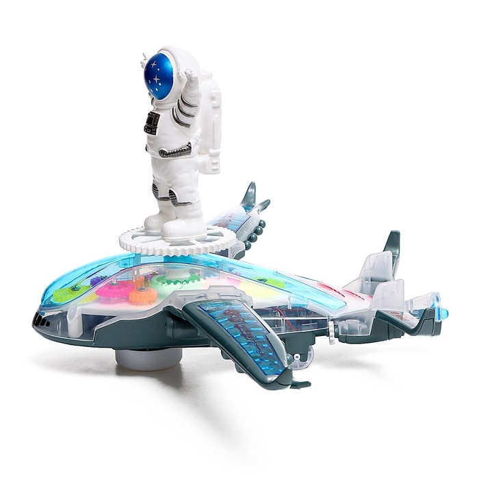 Самолет &laquo;Шестерёнки&raquo;, свет и звук, работает от батареек