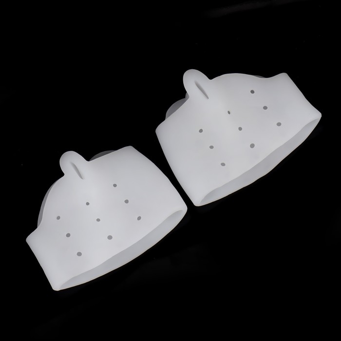 Корректоры - разделители для пальцев ног, на манжете, дышащие, 1 разделитель, силиконовые, 8 × 6,5 см, пара, цвет белый Корректоры - разделители для пальцев ног, на манжете, дышащие, 1 разделитель, силиконовые, 8 × 6,5 см, пара, цвет белый