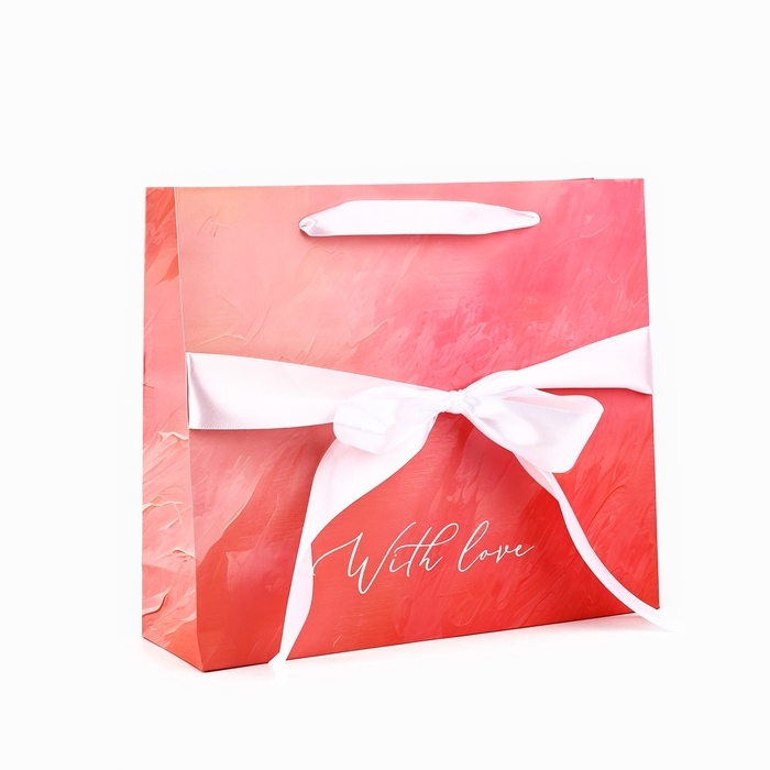 Пакет ламинированный с лентой &laquo;С любовью&raquo;, M 30 &times; 9 &times; 26 см