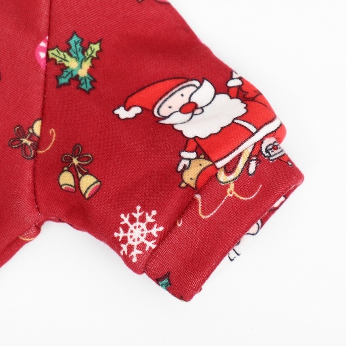 Новый год. Кофта новогодняя для животных Новый год. Кофта новогодняя для животных "Подарки", размер L, красный (ДС 35, ОГ 45 см)