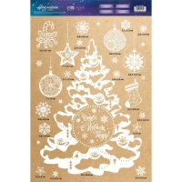 Наклейки новогодние на окна &laquo;Зимняя ёлочка&raquo; , многоразовые, 33 х 50 см, Новый год