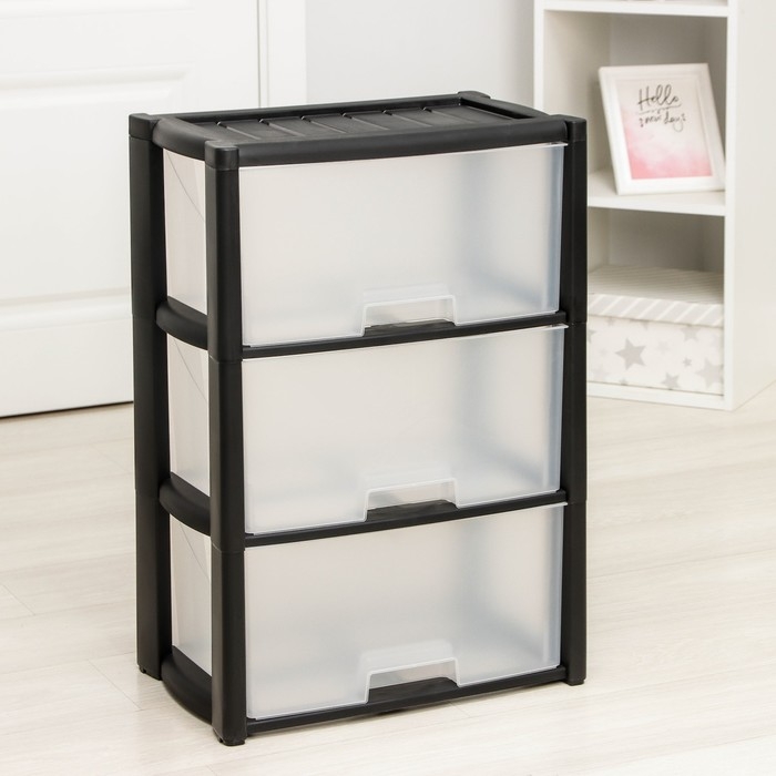 Комод 3-х секционный &laquo;Колорит&raquo;, цвет чёрный