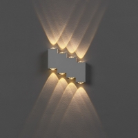 Светильник фасадный &laquo;Луч&raquo;, FSD-012, 8 Вт, 3000К, 4 луча, IP65, 220 В, металл, белый