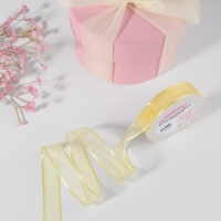 Лента декоративная, капроновая/атласная, 20 мм, 18 ± 1 м, цвет слоновая кость Лента декоративная, капроновая/атласная, 20 мм, 18 ± 1 м, цвет слоновая кость