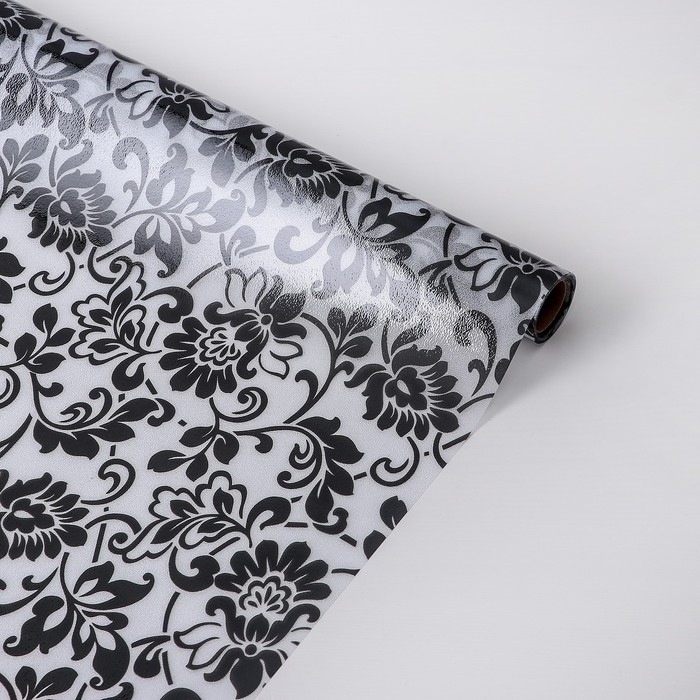 Витражная плёнка &laquo;Орнамент&raquo;, 45&times;200 см, цвет чёрный