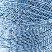 Пряжа "Camelia" 70% полиэстер, 30% люрекс 190м/25&plusmn;5гр (417 голубой)