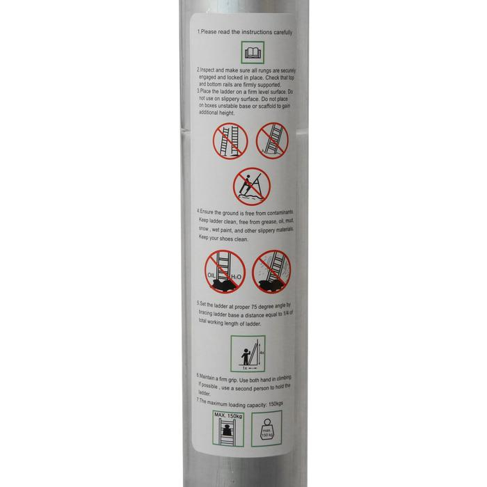 Лестница телескопическая в сумке ТУНДРА, алюминиевая, 13 ступеней, автомат, 3.8 м