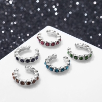 Серьги &laquo;Каффы&raquo; манжеты, набор 5 шт., цветные в серебре