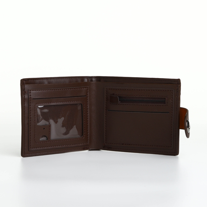 Портмоне мужское на магните, отдел для карт, монет, цвет коричневый Портмоне мужское на магните, отдел для карт, монет, цвет коричневый