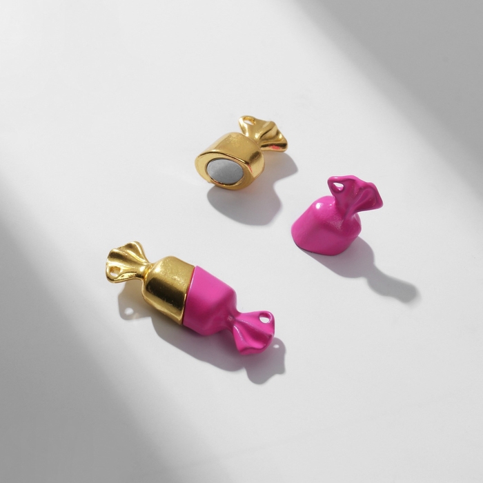 Замок магнитный &laquo;Конфета&raquo; (набор 2шт), цвет розово-золотой