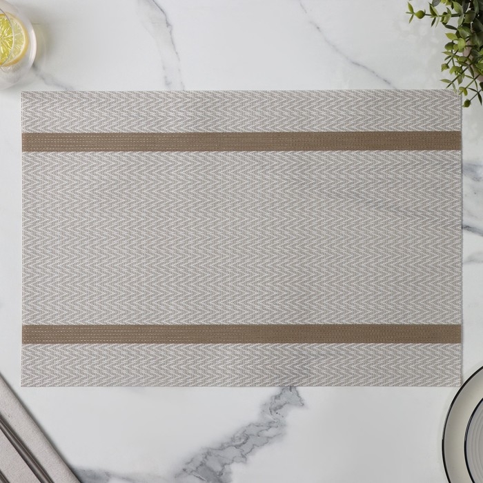 Салфетка сервировочная на стол Доляна &laquo;Рона&raquo;, 45&times;30 см, цвет бежевый