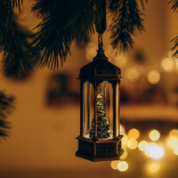 Светодиодная фигура &laquo;Ёлка в ротонде&raquo; 6.3 &times; 14 &times; 6.3 см, пластик, блёстки, батарейки AG13х3 (в комплекте), свечение тёплое белое