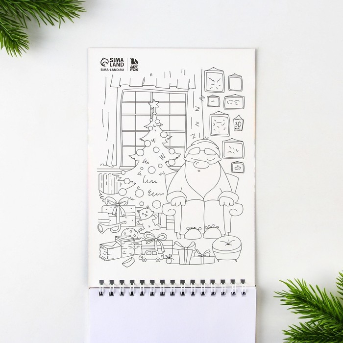 Новый год. Скетчбук А5 40 л в тонкой обл на гребне 100г/м2 &laquo;Дед мороз&raquo;