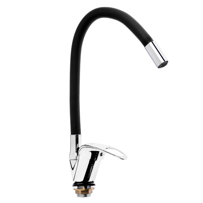 Смеситель для кухни ZEIN Z2111, однорычажный, гибкий излив, картридж 40 мм, черный/хром Смеситель для кухни ZEIN Z2111, однорычажный, гибкий излив, картридж 40 мм, черный/хром