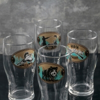 Бокал стеклянный для пива &laquo;Тюлип. На охоте&raquo;, 570 мл, рисунок МИКС