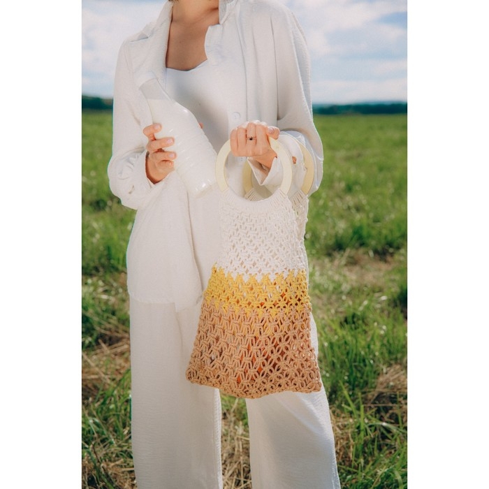 Сумка женская SL Home, ручное плетение, хлопок, кольцо 14,5 см, 30&times;45 см