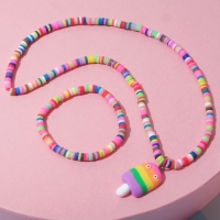 Набор детский &laquo;Выбражулька&raquo; 2 предмета: бусы, браслет, эскимо, цветной