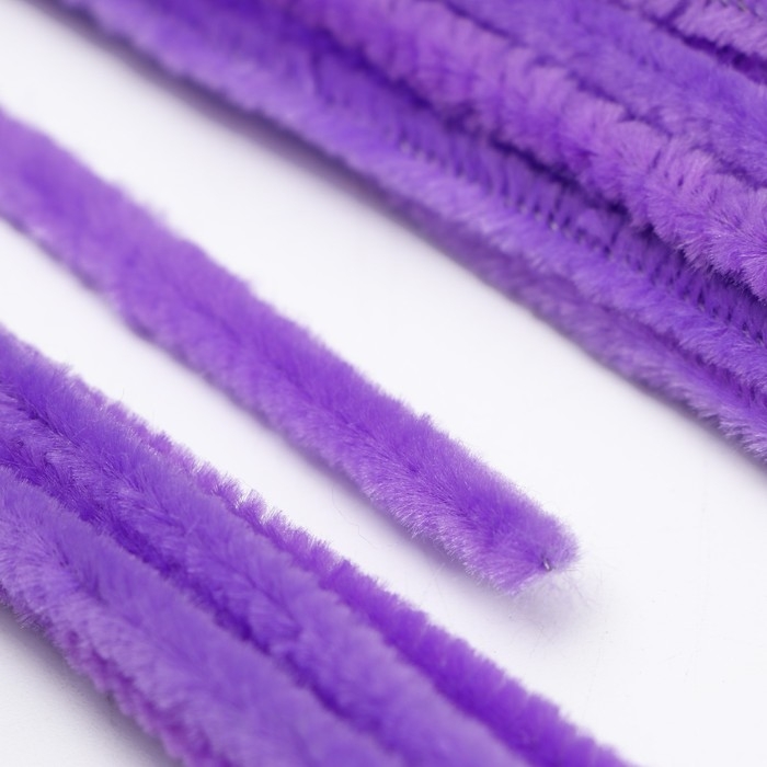 Проволока с ворсом для поделок и декора набор 50 шт., размер 1 шт. 30 &times; 0,6 см, цвет сиреневый