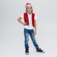 Карнавальный набор &laquo;Новогодний гномик&raquo;: жилетка и колпак, рост 92&ndash;104 см