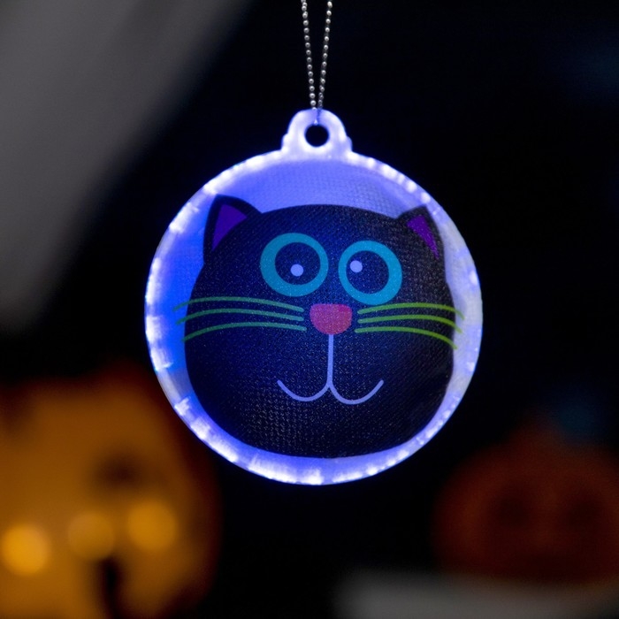 Светодиодная игрушка &laquo;Кот ведьмы&raquo; 8 см, батарейки AG13х3 (в комплекте), свечение мульти