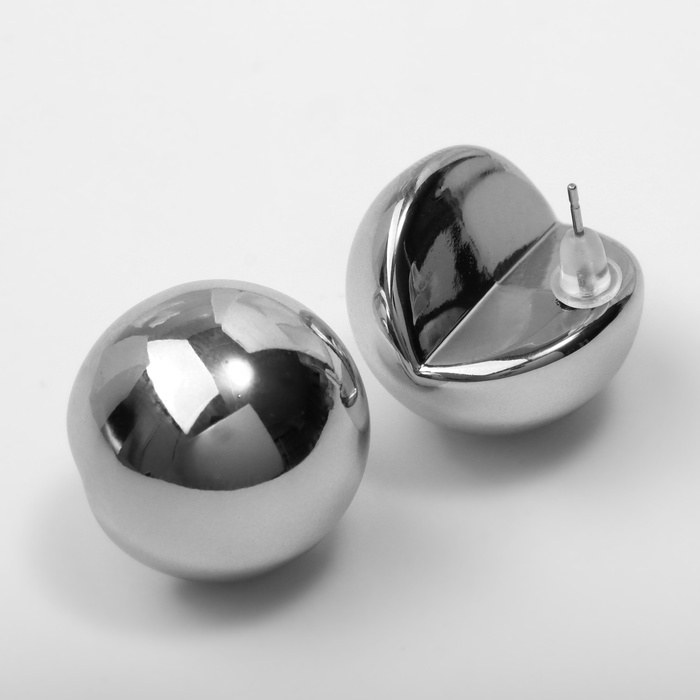 Серьги пластик &laquo;Сфера&raquo; правда, цвет серебро