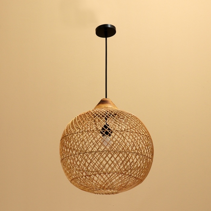 Светильник потолочный из ротанга "Гьян" 1х120Вт, Е27, 40х40х45см