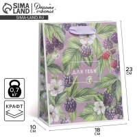 Пакет подарочный крафтовый вертикальный, упаковка, &laquo;Для тебя&raquo;, MS 18 х 23 х 8 см