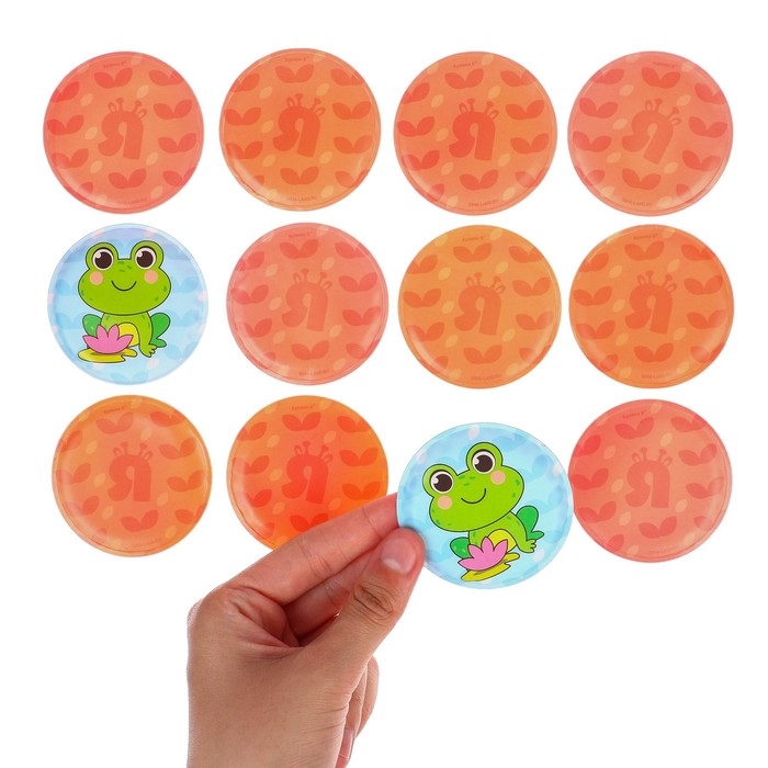 Мемо-игра: развивающие наклейки - присоски многоразовые для игры в ванной &laquo;Забавные животные&raquo;, найди пару, 6 пар, 12 стикеров EVA, Крошка Я