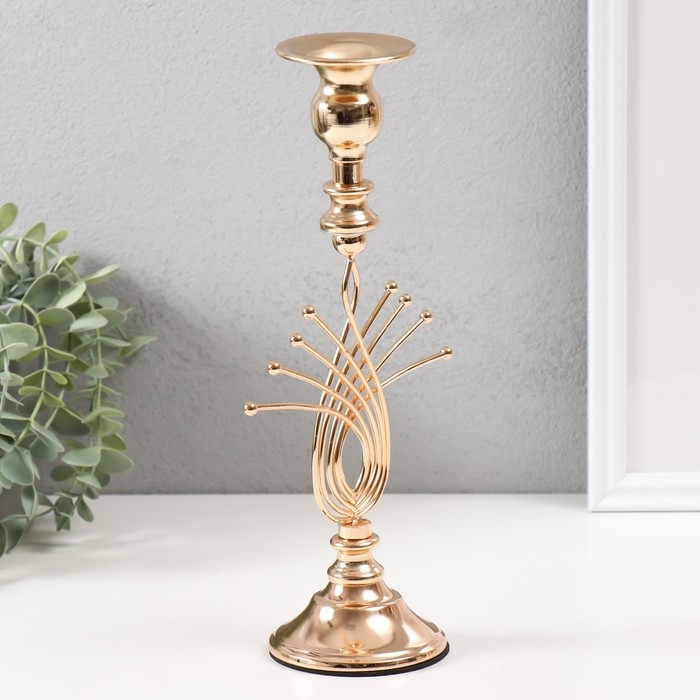 Подсвечник металл на 1 свечу "Золотое сечение" d=2-6 см 8х8х27 см