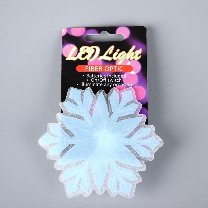 Игрушка световая Игрушка световая "Снежинка" 8 см, 1 LED, LR44x3 (в компл.), мерцание, свечение мульти