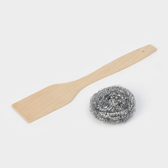 Сковорода чугунная высокая Wild Kitchen, d=28 см, лопатка и губка в комплекте Сковорода чугунная высокая Wild Kitchen, d=28 см, лопатка и губка в комплекте