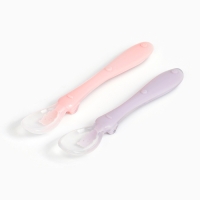 Ложка детская силиконовая для прикорма, набор 2 шт.. «Милые зверята», цвет розовый и фиолетовый, Крошка Я Ложка детская силиконовая для прикорма, набор 2 шт.. «Милые зверята», цвет розовый и фиолетовый, Крошка Я