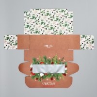 Коробка для кондитерских изделий с окном &laquo;Счастья в новом году&raquo;, 26 х 10 х 8 см, Новый год