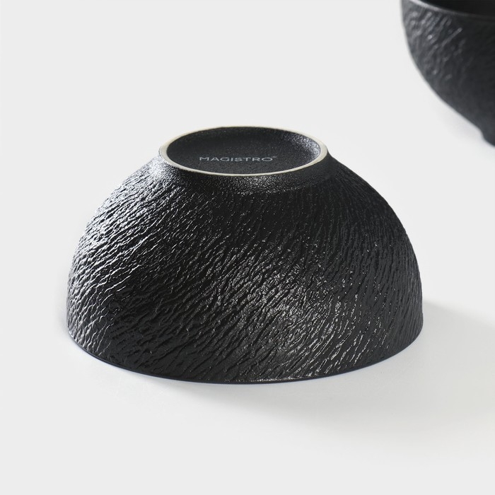 Набор салатников фарфоровых Magistro Lofty, 2 предмета: 600 мл, d=14 см, цвет черный