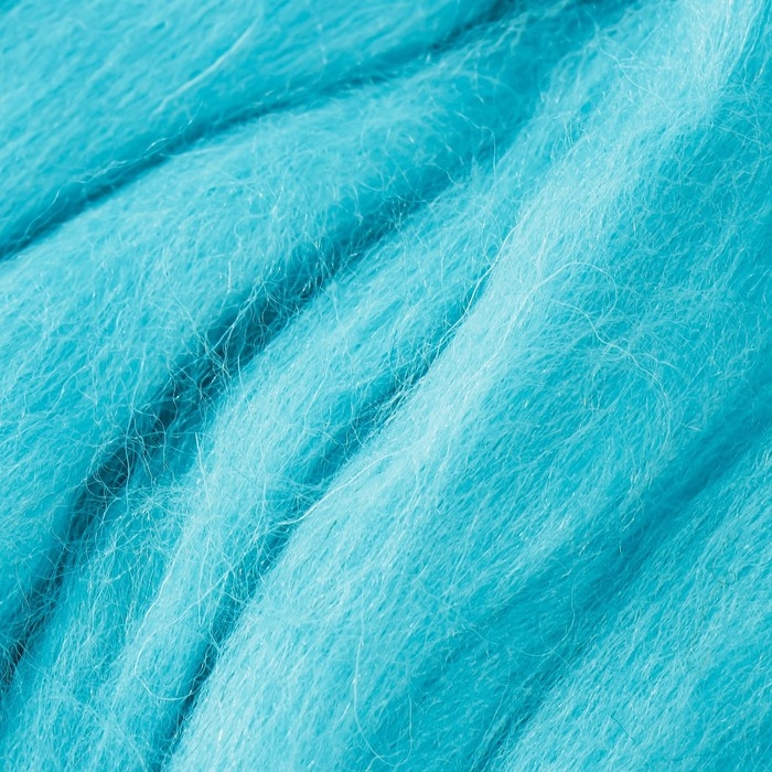 Шерсть для валяния 100% полутонкая шерсть 50 гр (024, бирюза) Шерсть для валяния 100% полутонкая шерсть 50 гр (024, бирюза)