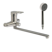 Cмеситель для ванны Accoona A7130A, однорычажный, с душевым набором, латунь, сатин Cмеситель для ванны Accoona A7130A, однорычажный, с душевым набором, латунь, сатин