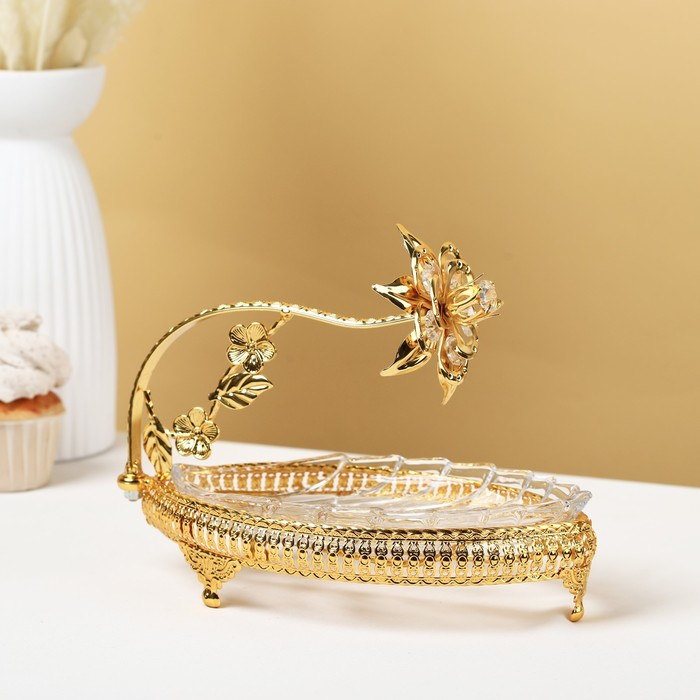 Фруктовница металлическая «Лист», 23×12×18 см, цвет золотой Фруктовница металлическая «Лист», 23×12×18 см, цвет золотой