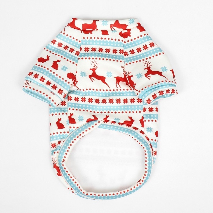 Толстовка Толстовка "Олени", размер XL (ДС 40, ОШ 40, ОГ 50 см), белая