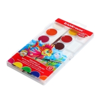 Акварель 12 цветов, ErichKrause ArtBerry, с УФ-защитой, палитра и кисть, пластик, европодвес