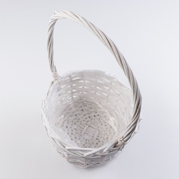 Набор корзин &laquo;Плетёнка&raquo;, белый, 3 шт, 28&times;14/45 см, 24&times;13/41 см, 19&times;11/37 см, ива