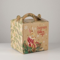 Коробка кондитерская с окном, сундук, &laquo;Сказка&raquo; 20 х 20 х 20 см, Новый год