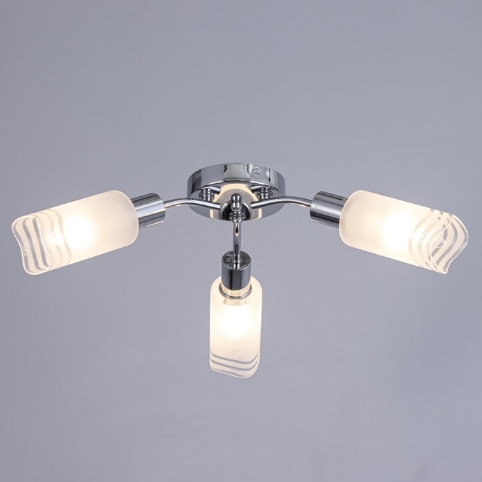 Люстра потолочная Адель 3х40Вт Е14 Хром 52x52x19 см