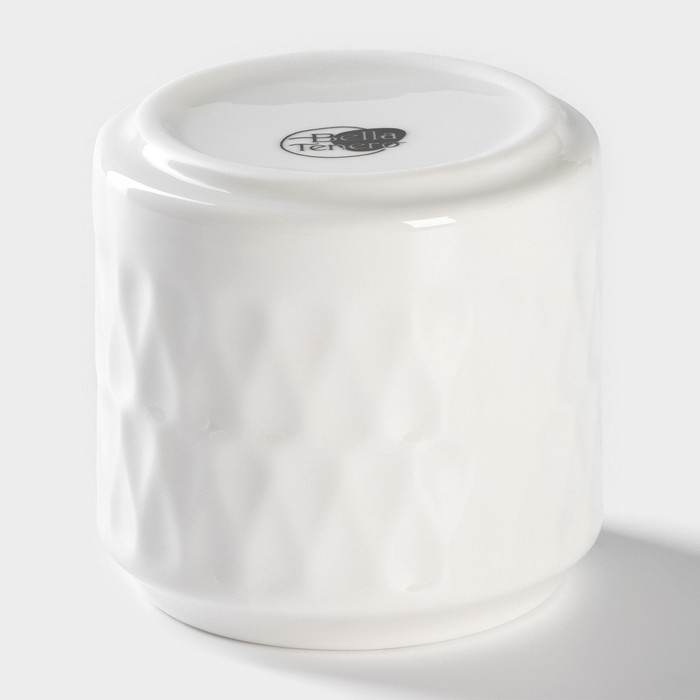 Набор керамический для специй на бамбуковой подставке BellaTenero &laquo;Герда&raquo;, 3 предмета: солонка 120 мл, перечница 120 мл, сахарница с ложкой 220 мл, цвет белый