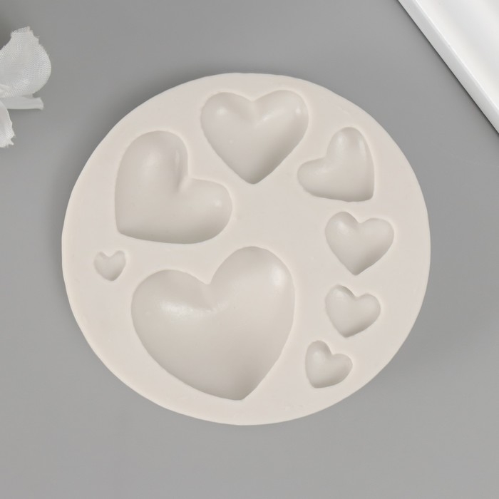 Молд силикон Молд силикон "Сердечки" 8 предметов