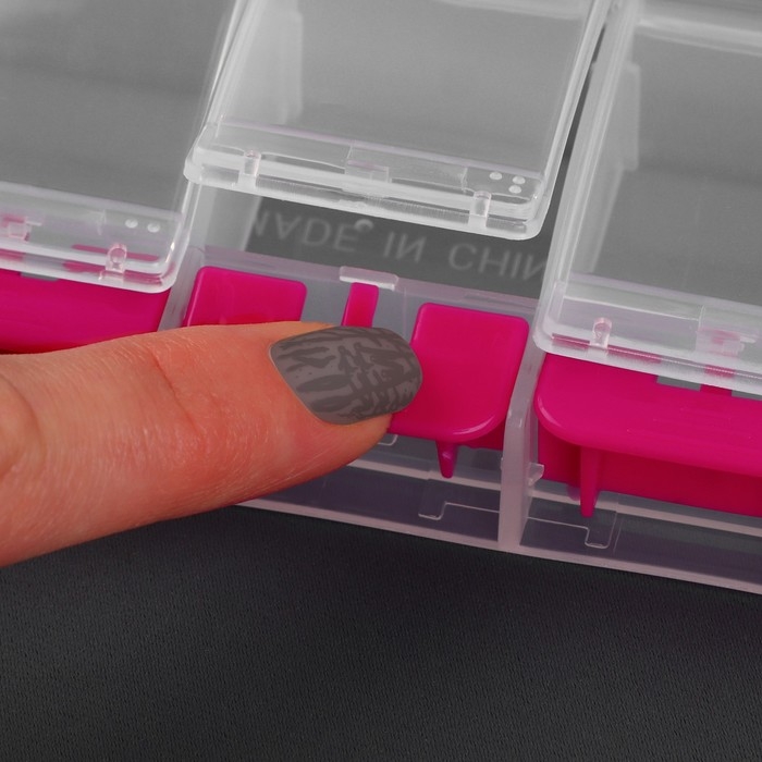 Органайзер для хранения мелочей, 7 отделений, с кнопками, 22 &times; 5 &times; 2,5 см