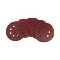 Круг абразивный шлифовальный под "липучку" ТУНДРА, перфорированный, 150 мм, Р150, 5 шт.